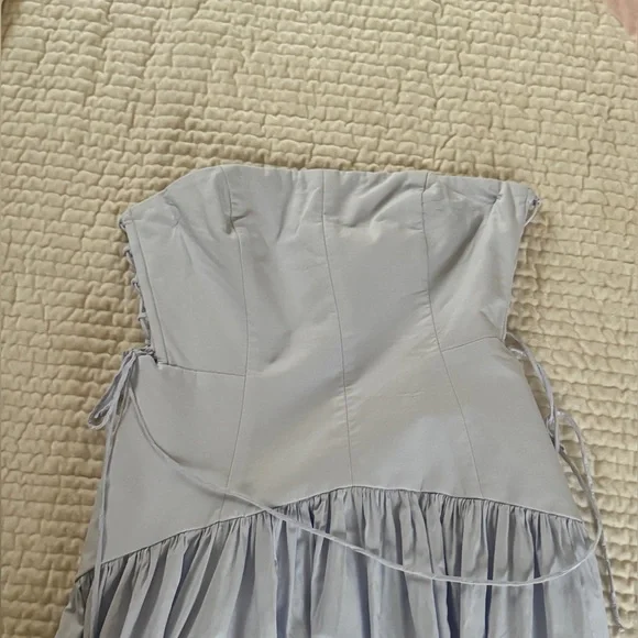 [Sold] Shona Joy Amada Lace Up Strapless Maxi Dress - Ice Blue - Picture 5 of 7